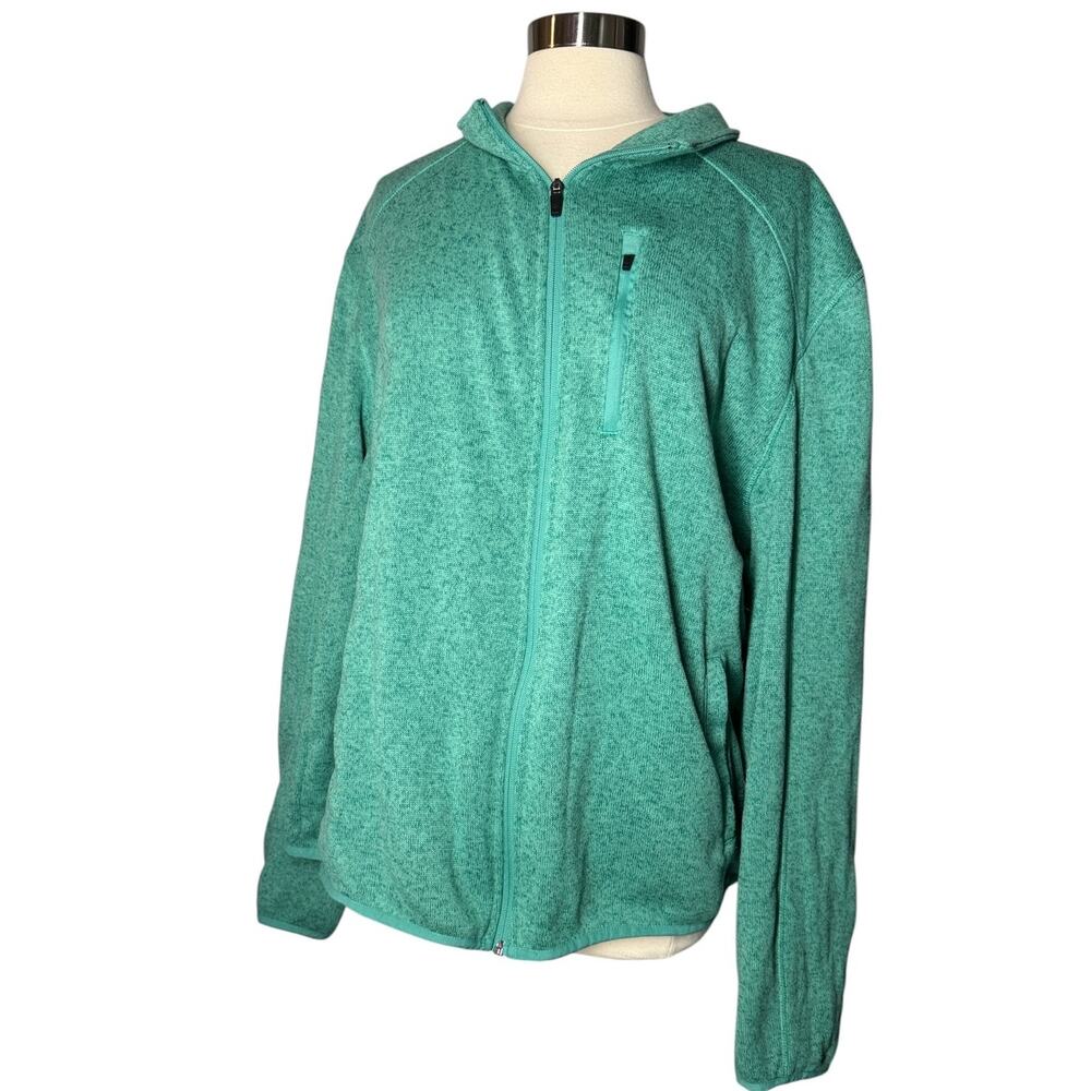 Ocean & Coast Women’s XL Green Full Zip Collared Jacket Zip Chest Pocket